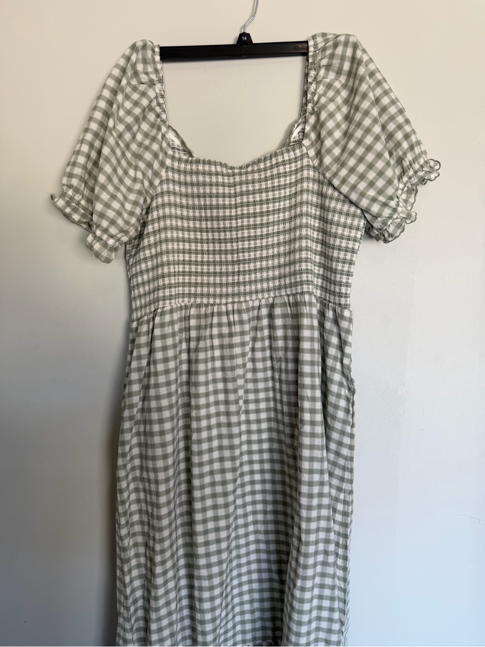 Universal Thread Green Gingham Smocked Maxi Dress XL NWT - Picture 4 of 4